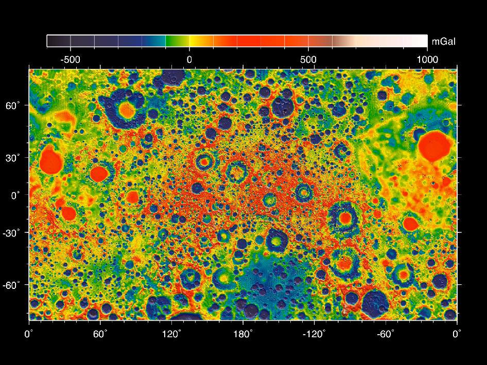 Global GRAIL gravity map in rectangular projection