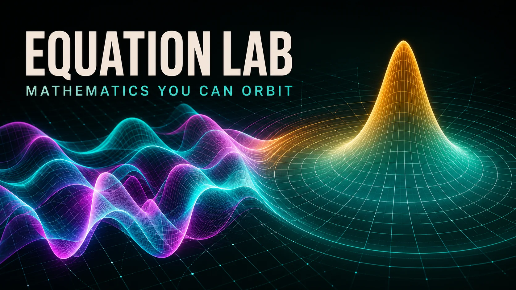 Equation Lab — quantum wavefunction, Gaussian surface, and stellar distance visualizations