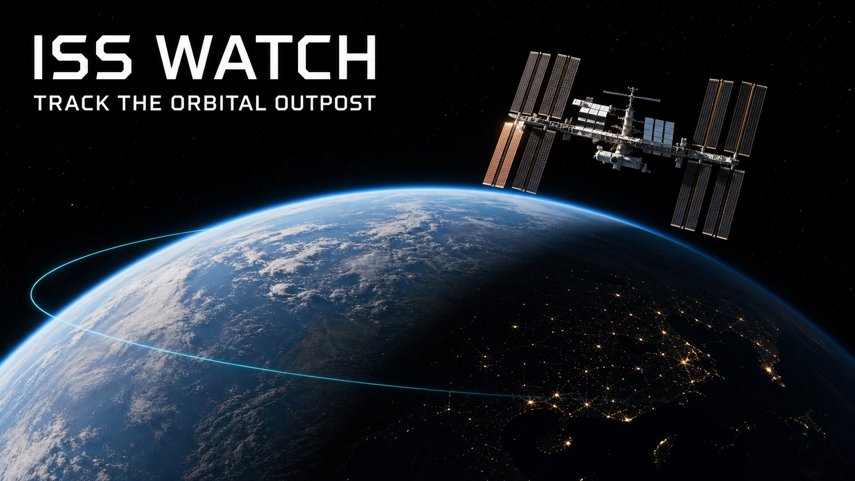 ISS Watch — the International Space Station passing above Earth's day-night terminator